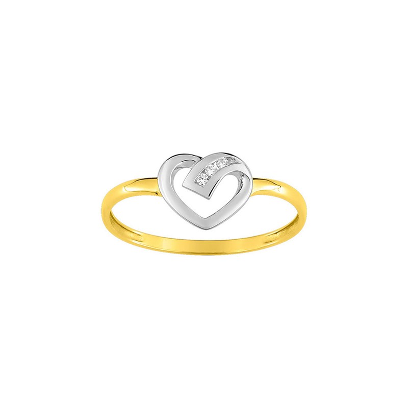 Bague Femme - Or 9 Carats - Diamant 0,02 Carats