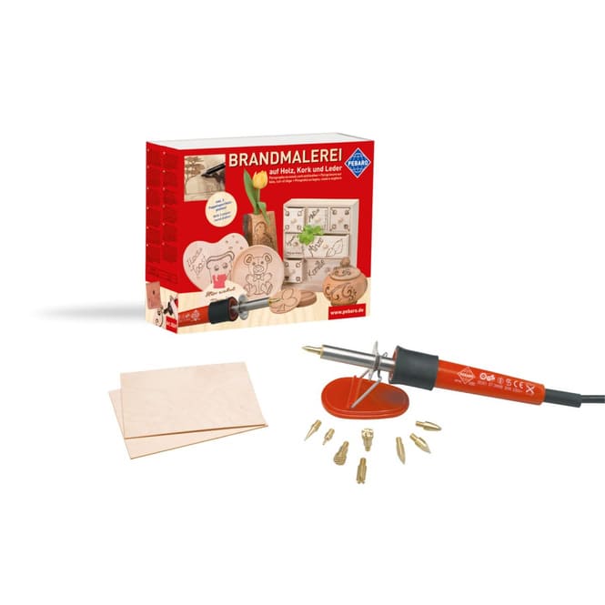 Brandmalerei- Set für Holz, Kork  und Leder