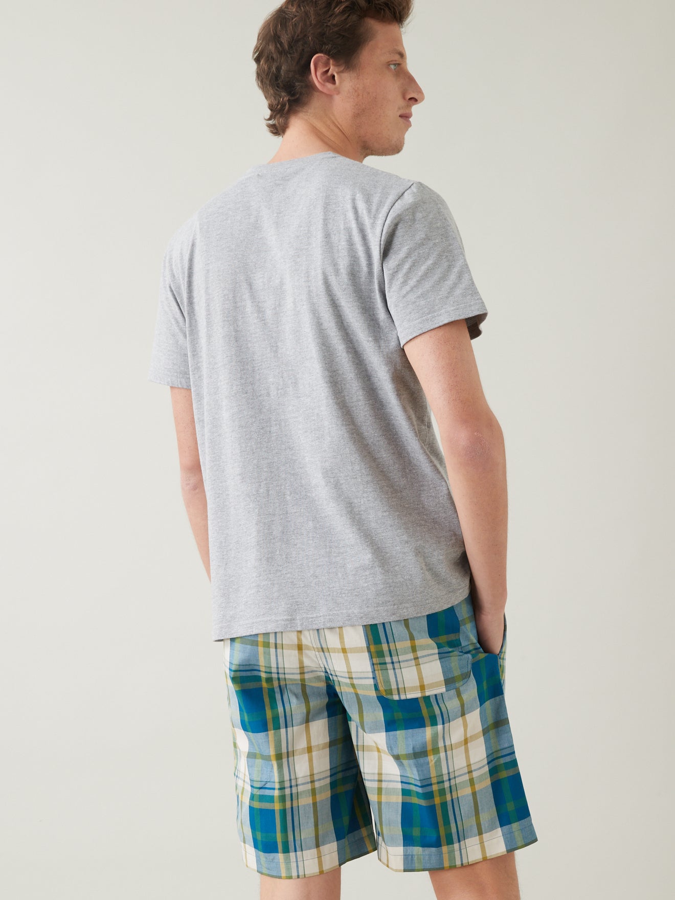 Pyjama short bi-matière homme