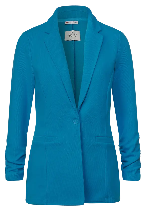 Longblazer mit Raffung - alaska blue