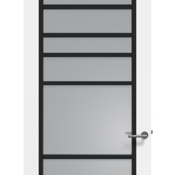 Arne & Bodil binnendeur ABD518 rook glas - wit afgelakt - glaslat diep zwart