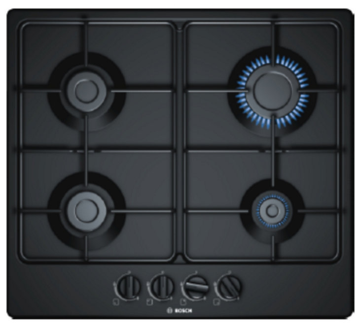 Plaque de cuisson au gaz Bosch PGP6B6B, 4 foyers