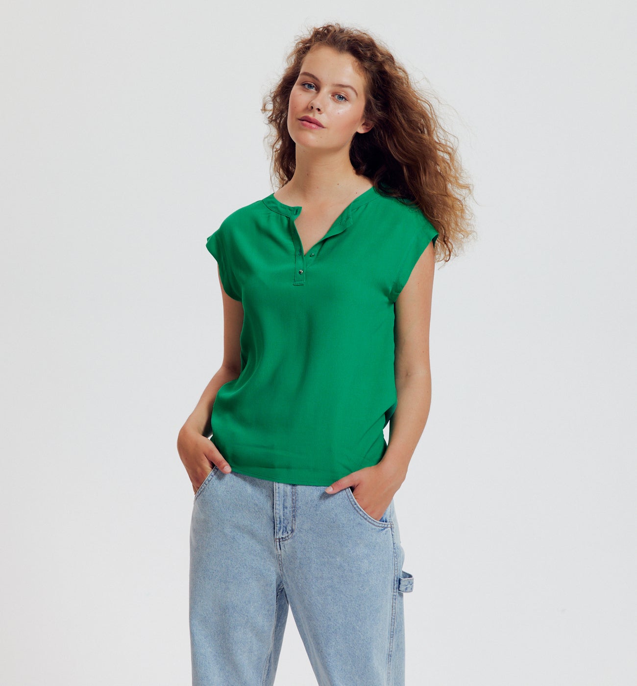 Blouse unie Femme - Vert clair