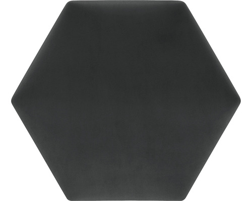 Riviera Hexagon wandkussen, zwarte fluwelen look, 29 x 34 cm