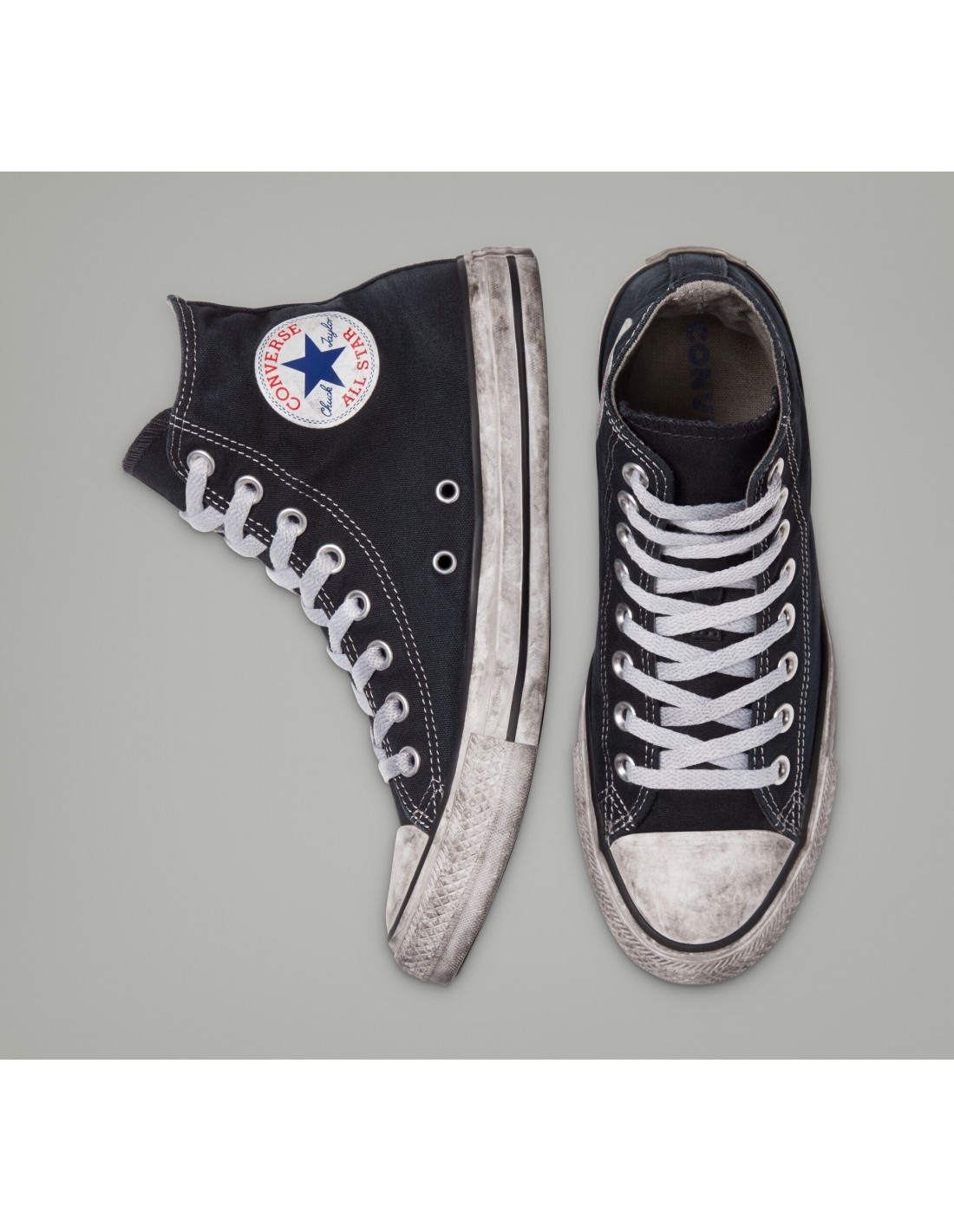 converse sneakers montantes femme ctas canvas hi noir effet vieilli