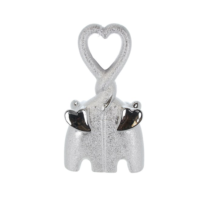Elefantenpärchen silber - ca. 17,5 x 6,5 x 30 cm