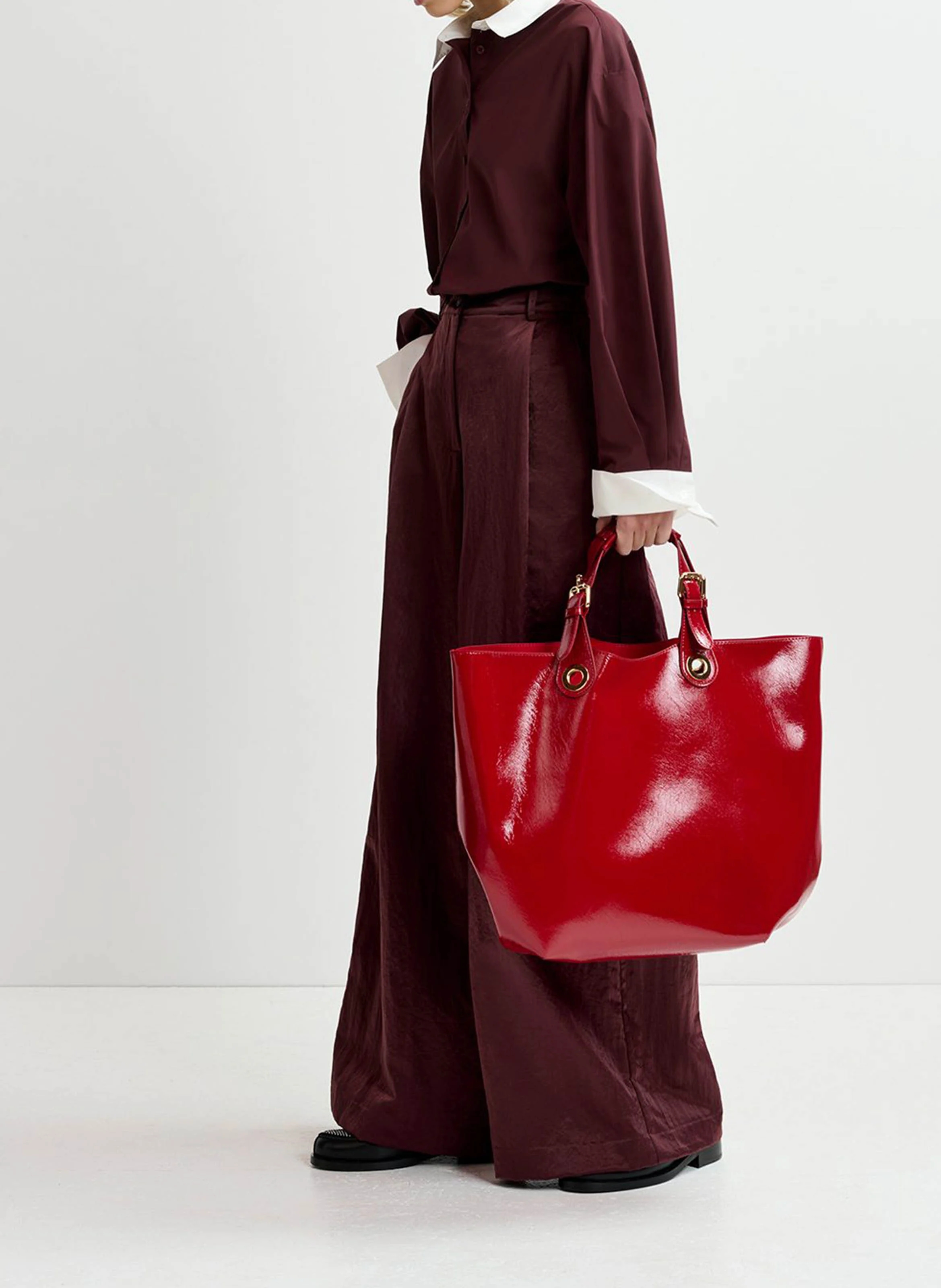 GAZPACHO - Pantalon large satiné | Rouge