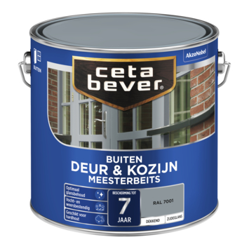 CetaBever Meesterbeits Deur & Kozijn zijdeglans dekkend RAL 7001 zilvergrijs 2,5 liter