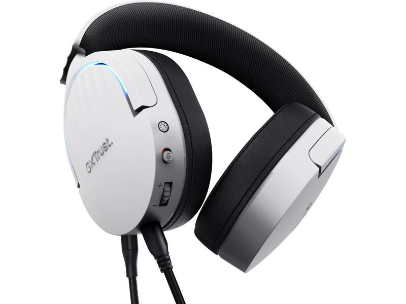 Trust Headset GXT 490 FAYZO Schwarz/Weiss Leistungsstarkes ohrumschliessendes 7.1 USB-Gaming-Headset für ein immersives Gaming-Erlebnis