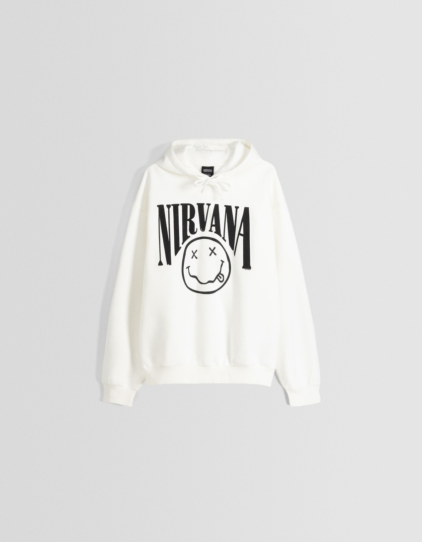 Moletom com capuz estampado do Nirvana