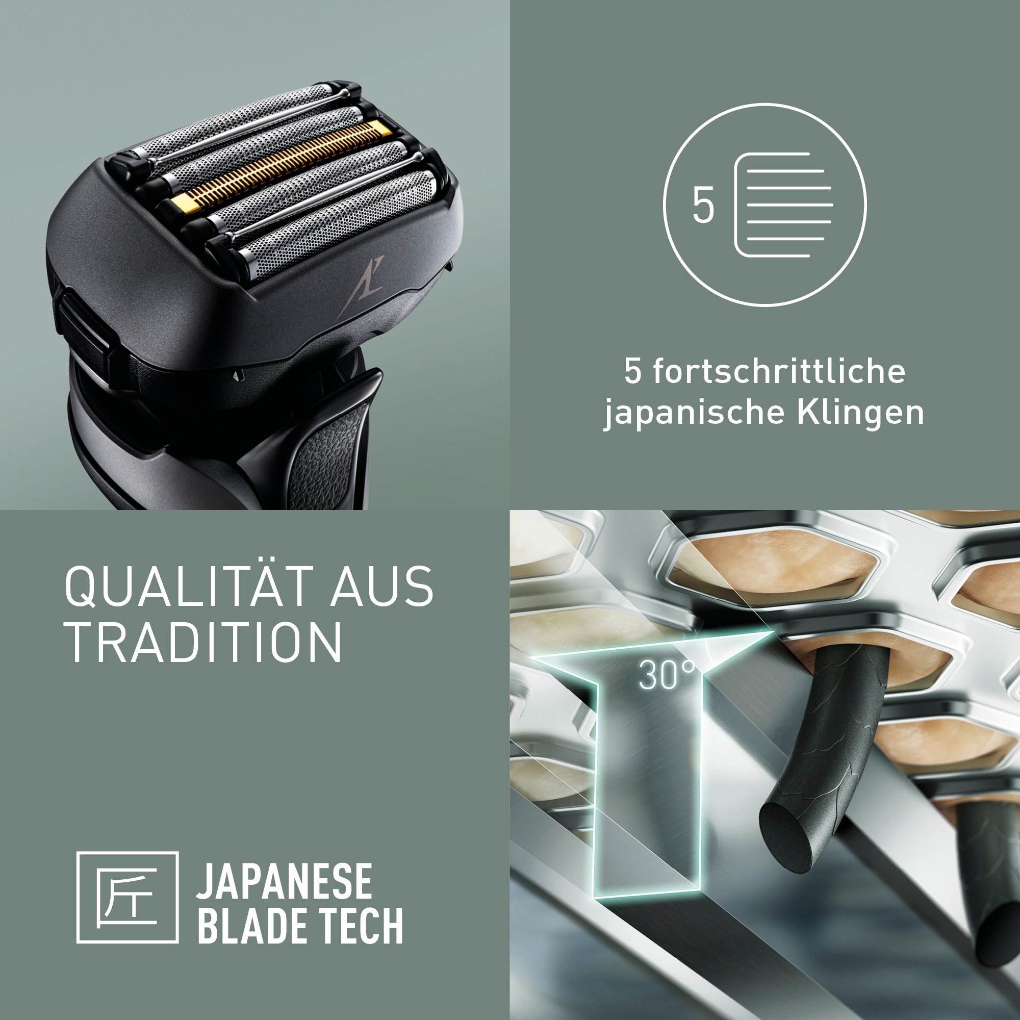Panasonic Elektrorasierer »Series 900 Premium Rasierer ES-LV9U« Reinigungsstation Langhaartrimmer