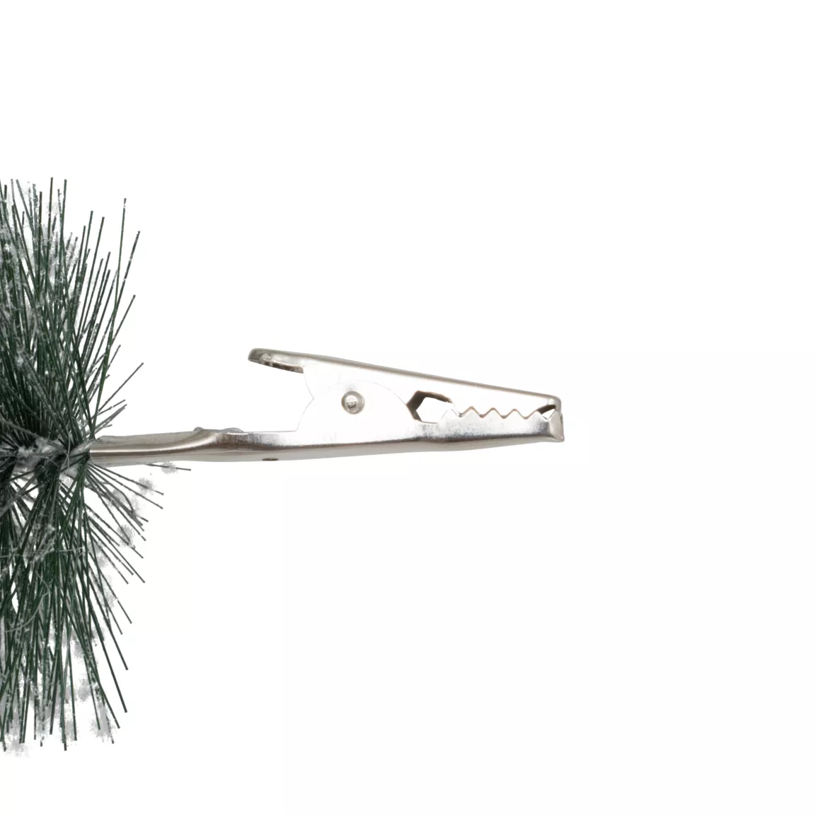 Lot de 4 sapins sur pince (H16-H13 cm) Forêt enchantée Vert enneigé