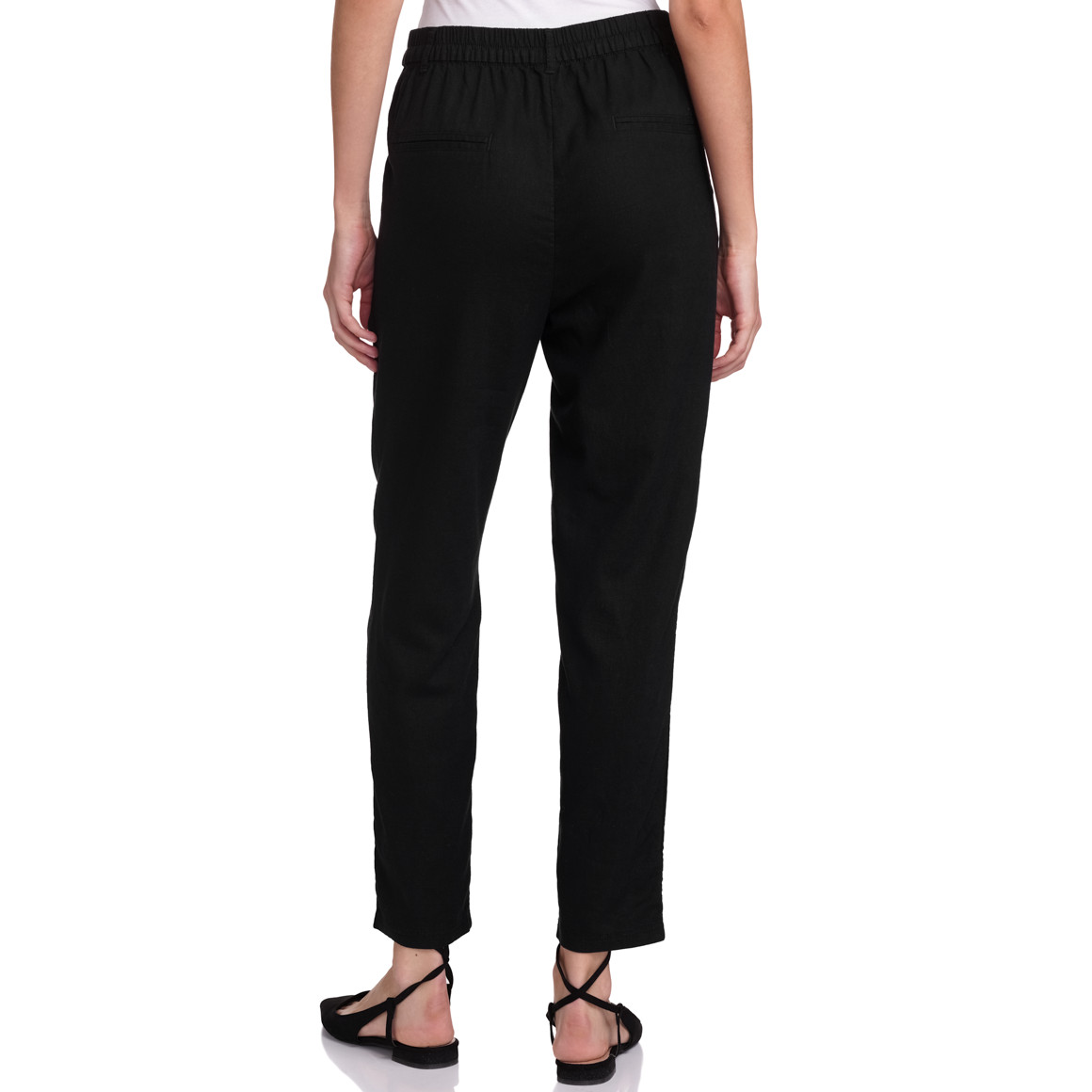 Gina Collection Damen Leinen-Jogpants in Unifarben schwarz