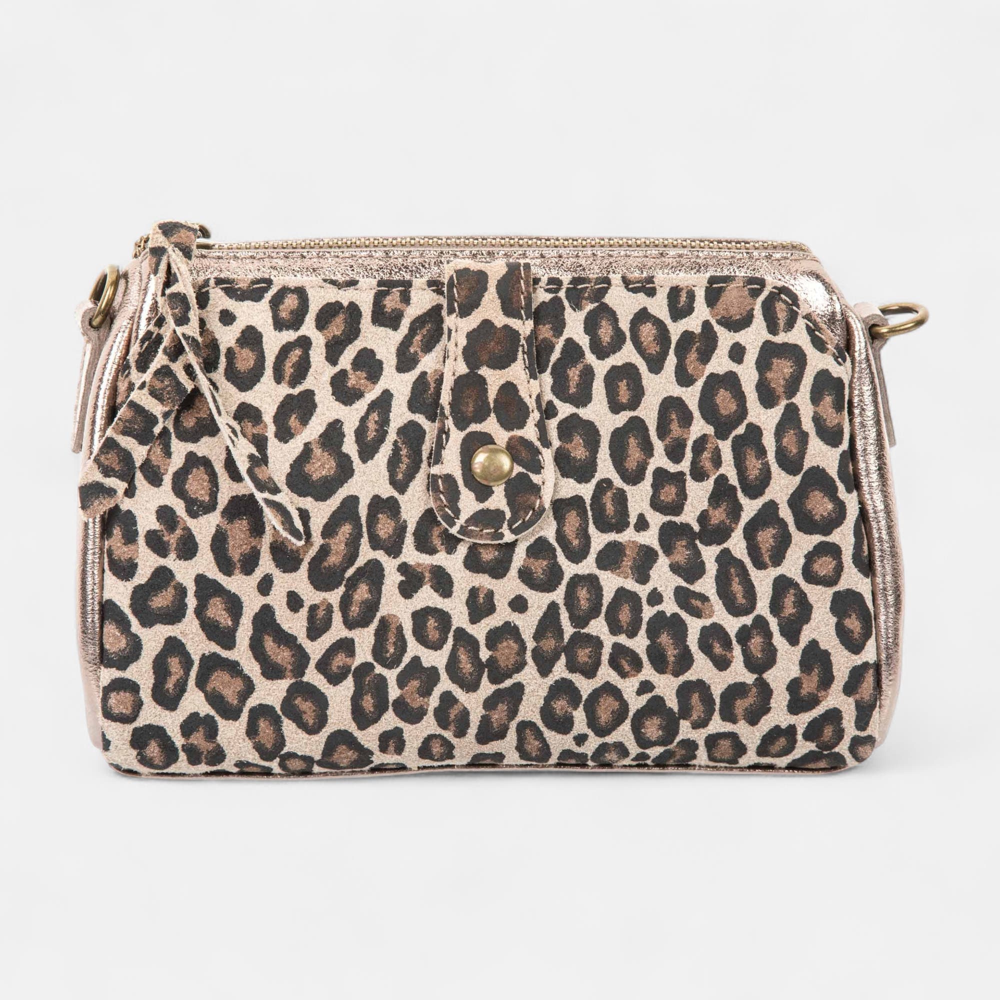 Sac bandoulière en cuir bronze