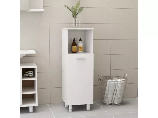 Armoire de salle de bain Blanc brillant Bois d’ingénierie