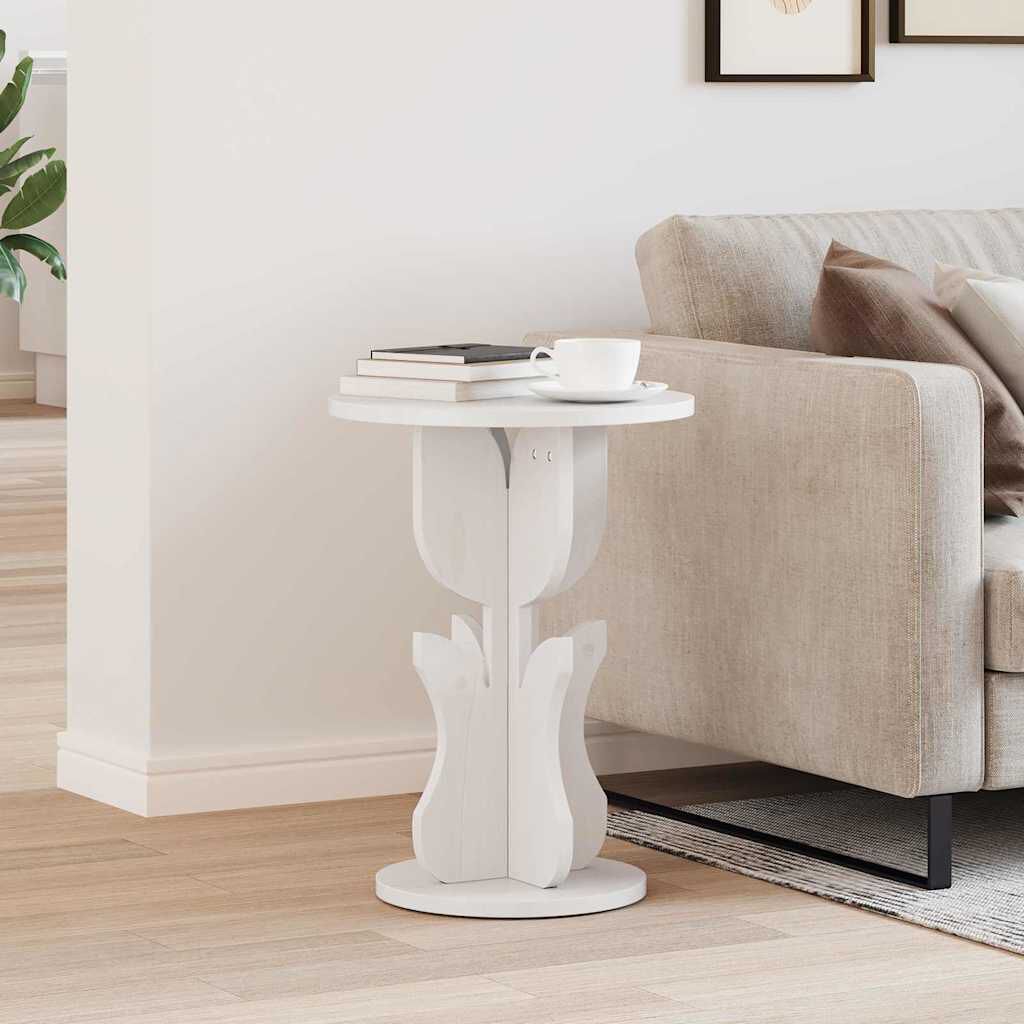 vidaXL Bijzettafel wit 39,5 x 39,5 x 53,5 cm massief grenenhout