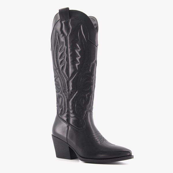 Blue Box dames western boots zwart