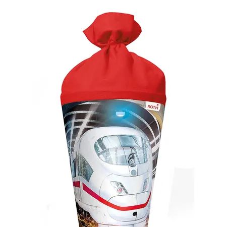 Roth Schultüte Schnellzug mit Filzverschluss und Folie, 70 cm, rund