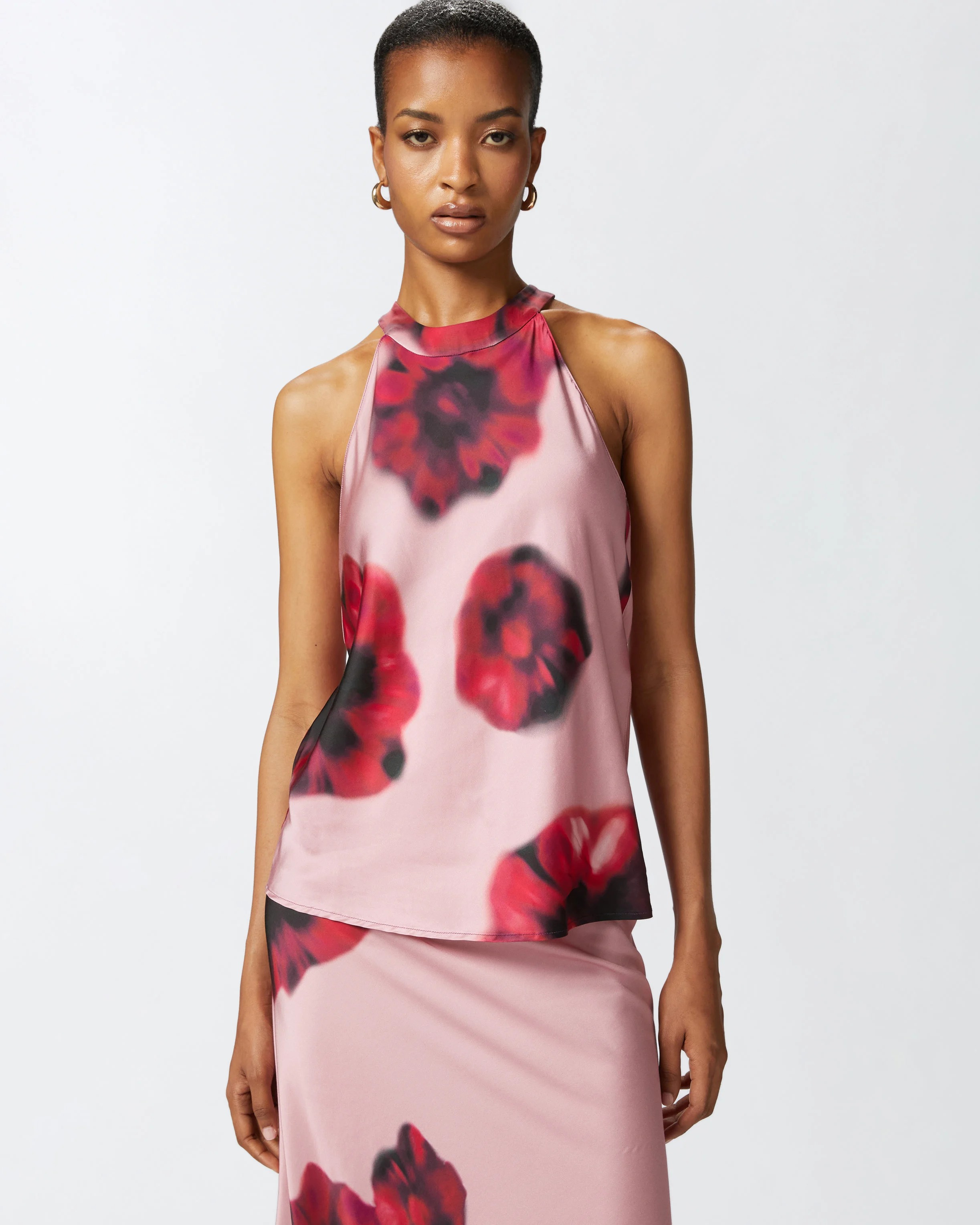 Top sans manches avec imprimé floral | Multicolore