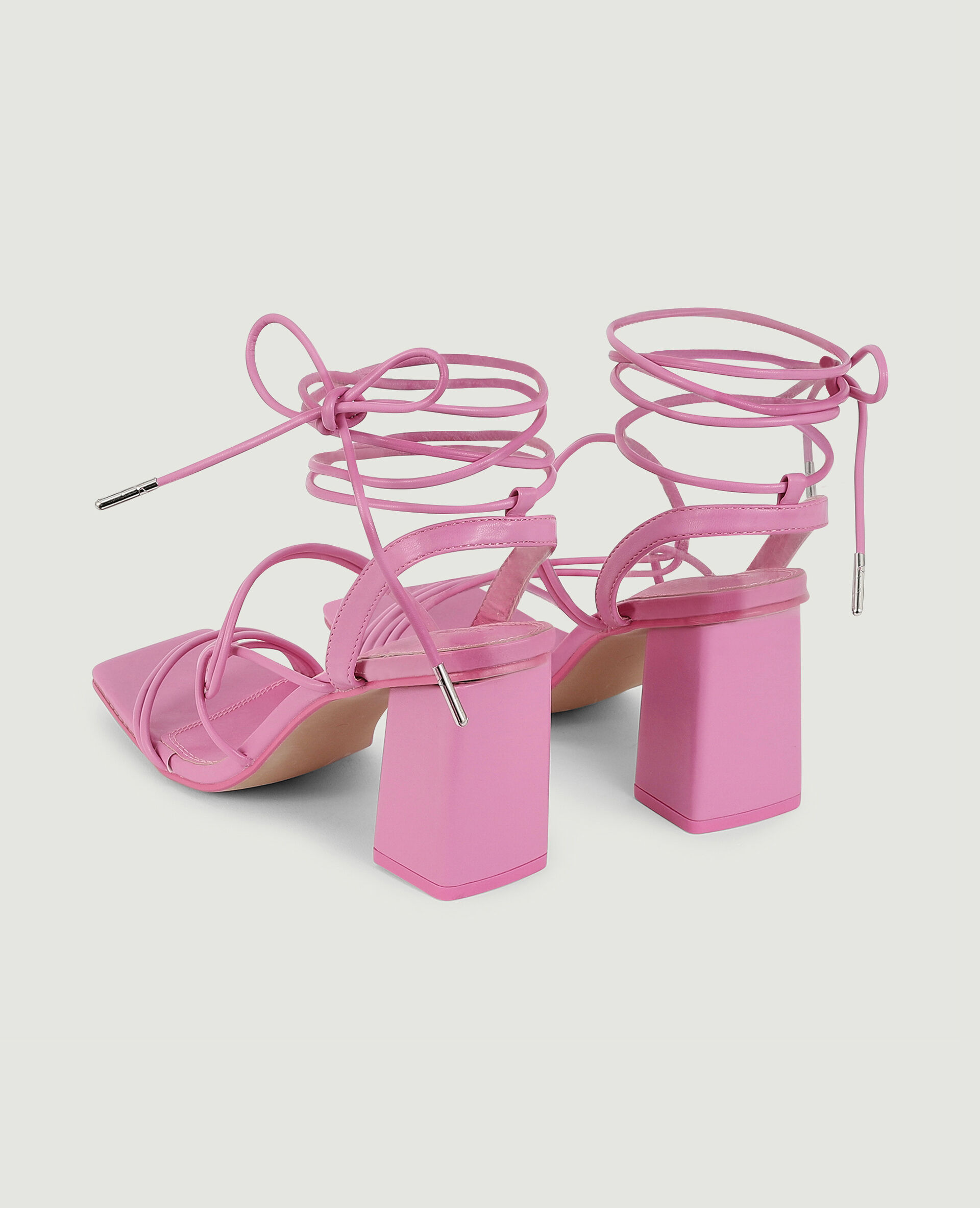 Sandales avec brides à nouer - Rose