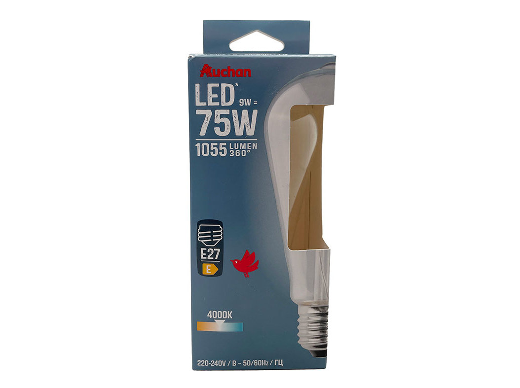 LÂMPADA LED EDISON AUCHAN E27 75W LUZ BRANCA CLARA
