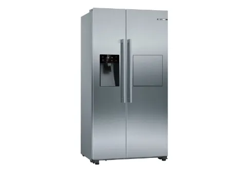 Bosch Serie | 6 KAG93AIEP - Køleskab/fryser - side ved side med vanddispenser, isdispenser - fritstående - bredde: 90.8 cm - dybde: 70.7 cm - højde: 178.7 cm - 531 liter - Klasse E - rustfrit stål