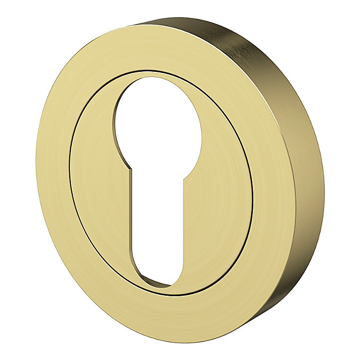 Rosace de fonction rond à visser GoodHome Duod effet laiton satin or Ø50mm