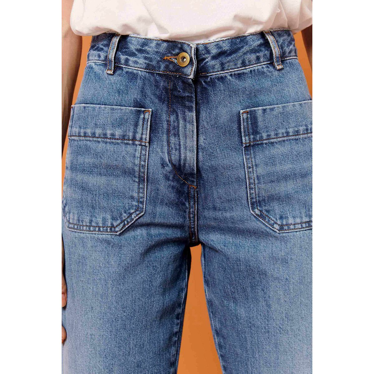 SESSUN<br>Calça jeans larga e de cintura alta SEAKEY