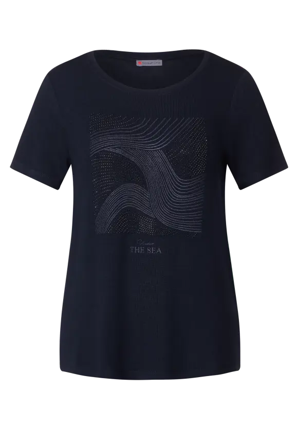 Steinchen Print Shirt - deep blue