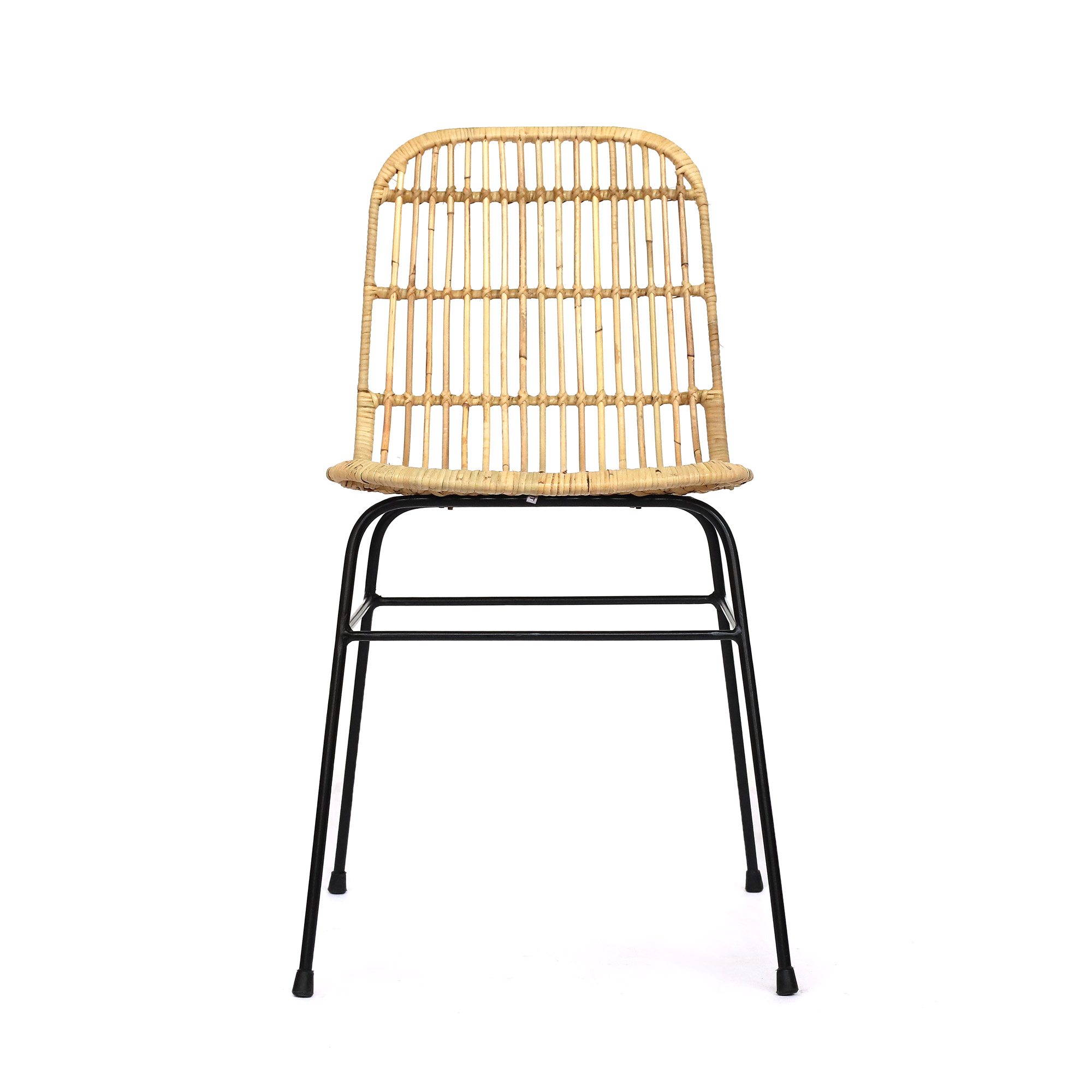 Rattan-Stuhl 'Brehm', natur, schwarz, B 43 cm, L 54 cm, H 81 cm von fischer's lagerhaus