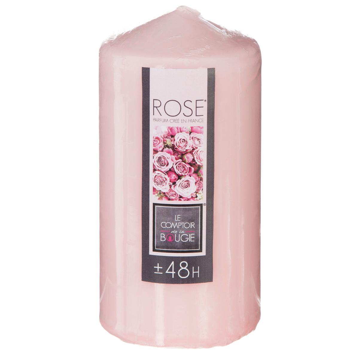 BOUGIE PARFUMEE RONDE 395G ROSE 7X14CM