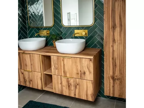 Envol mitigeur encastré lavabo or brossé - Essebagno