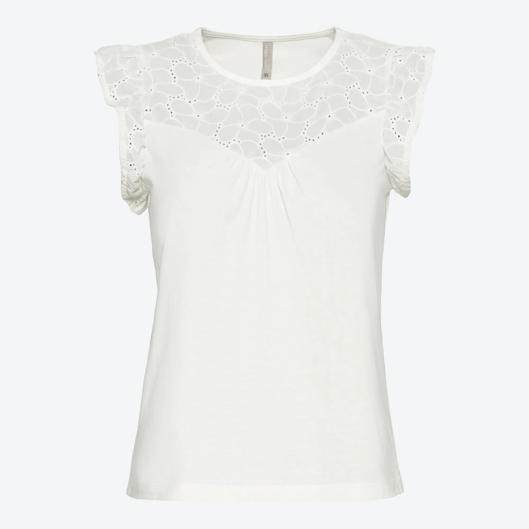 Damen-T-Shirt mit Spitzeneinsatz