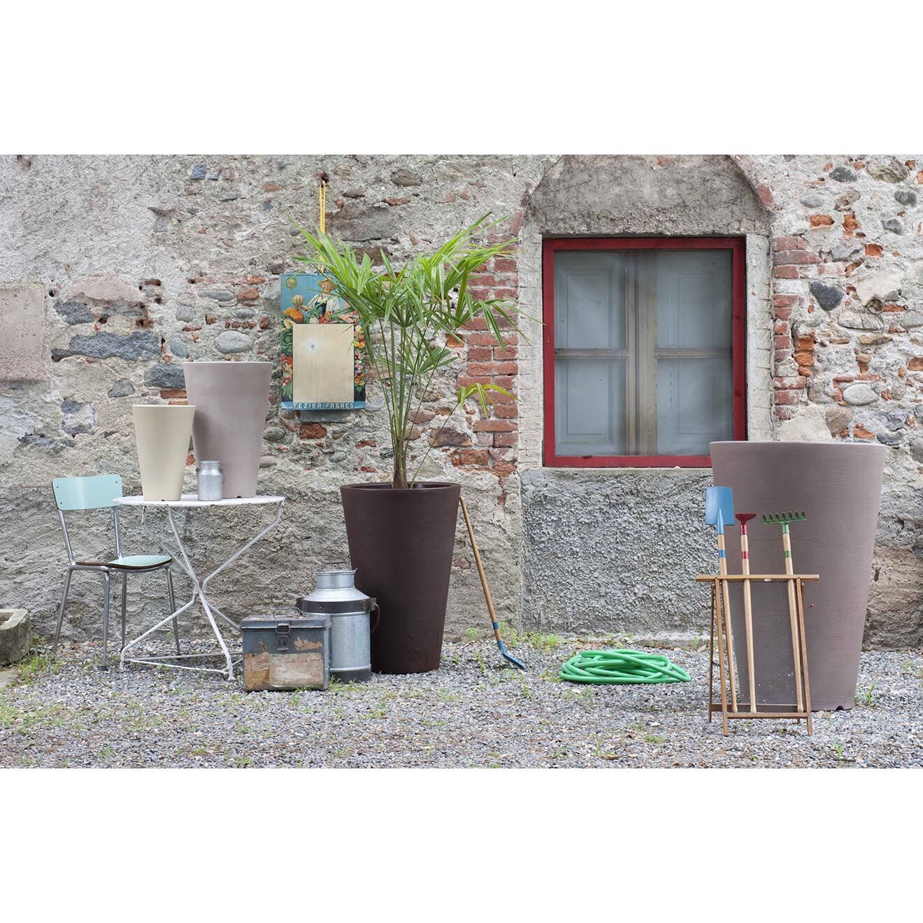 Serralunga Pot Liscio Siena vert paon - D.40x60.5 cm