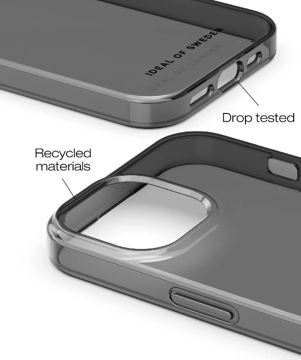 iPhone 16e / 15 Hardcase Hülle Clear Case Recycled (IDCLC-I2361-470) - Tinted Black