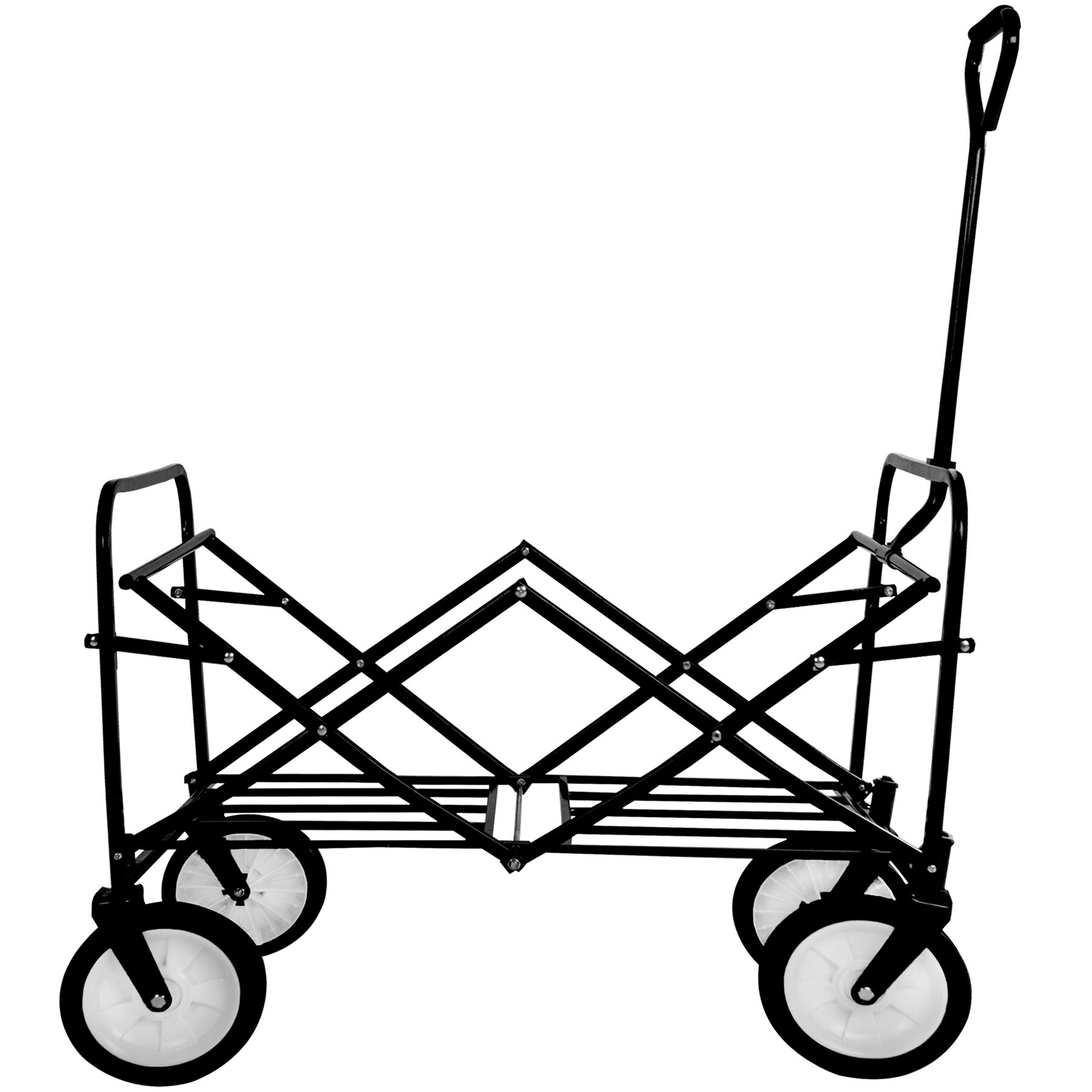tectake® Bollerwagen, faltbar, abnehmbarer Stoffeinsatz mit 2 Netztaschen, Belastbarkeit 80 kg