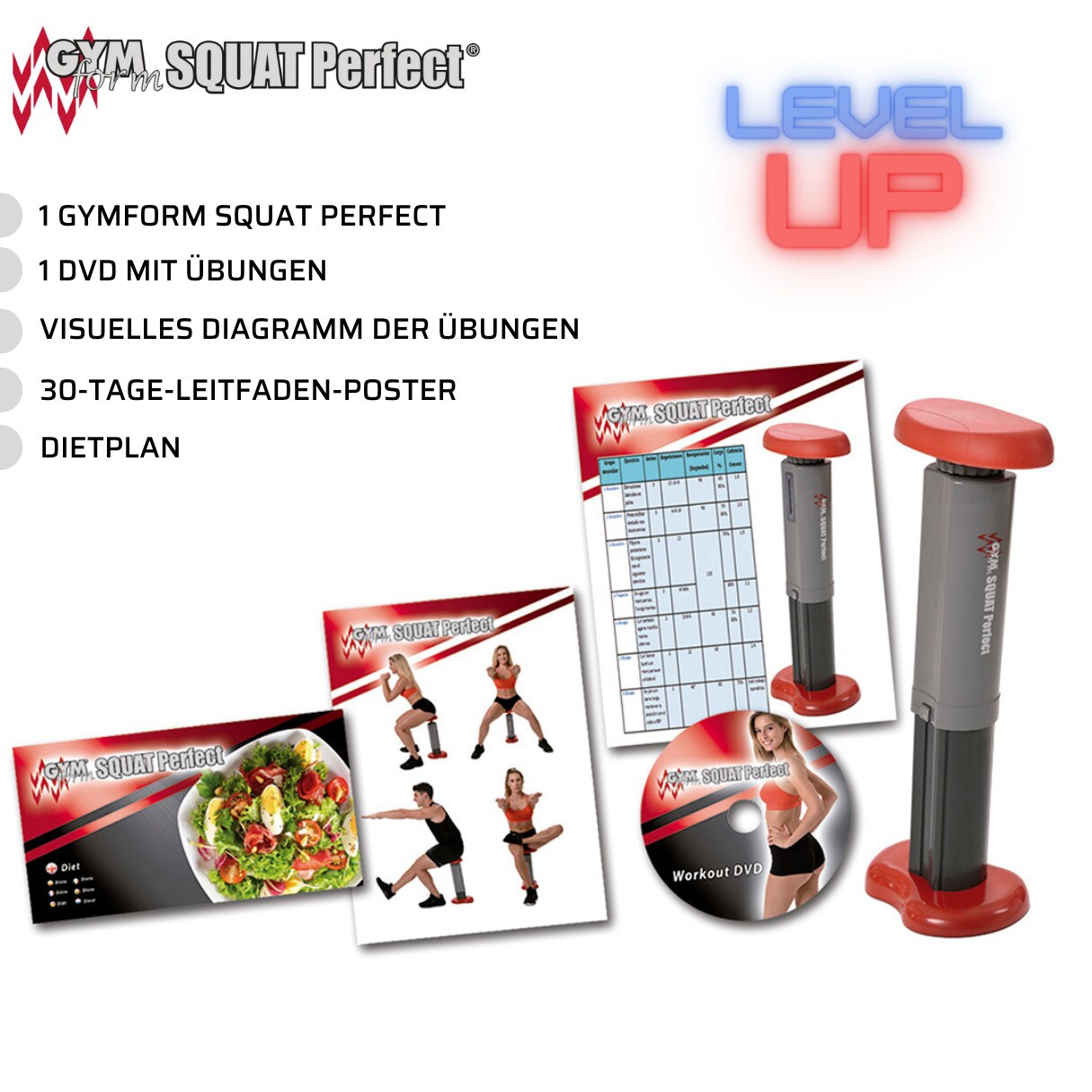 Gymform® Kniebeugen Trainer für die Beinmuskulatur Squat Perfect
