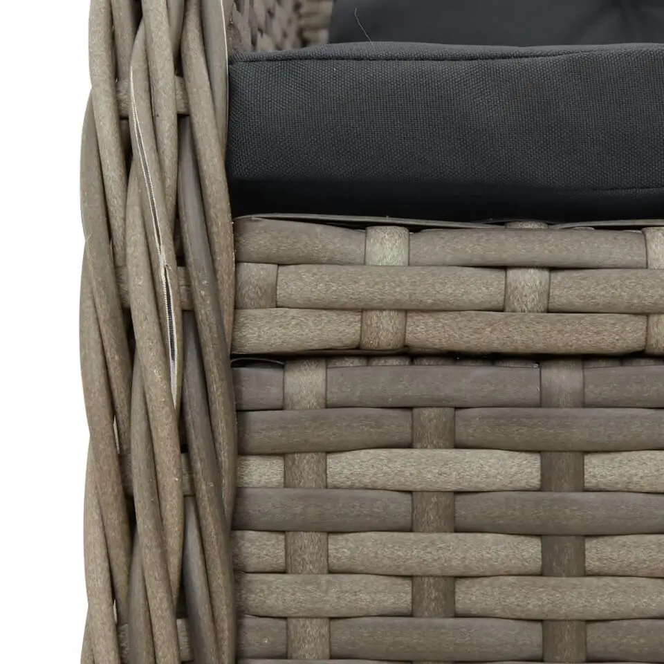 vidaXL - Verstelbare tuinstoelen - Grijs - Poly rattan - 2 stuks