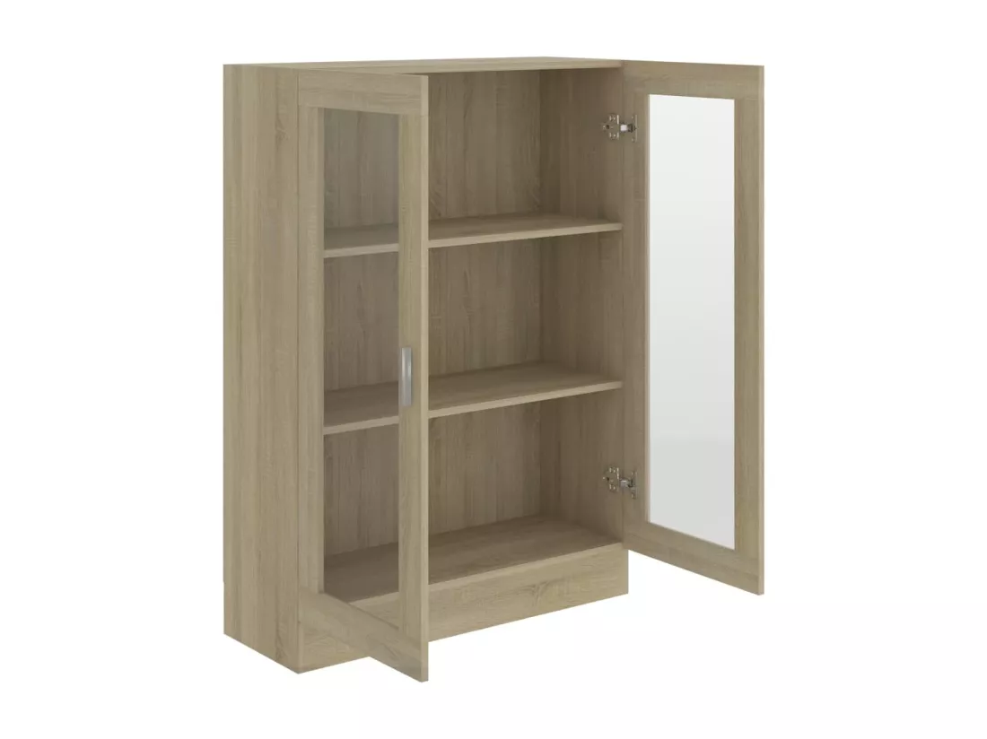 Armoire à vitrine Chêne sonoma 82,5x30,5x115 cm Aggloméré