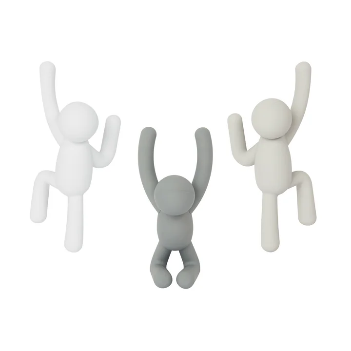 Umbra - Buddy Wandhaken 3er-Set, grau / taupe / weiss