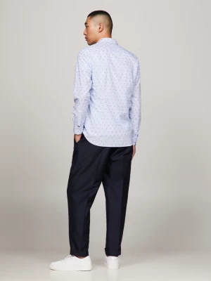 Camisa Slim Fit Flex com Estampa de Bolinhas