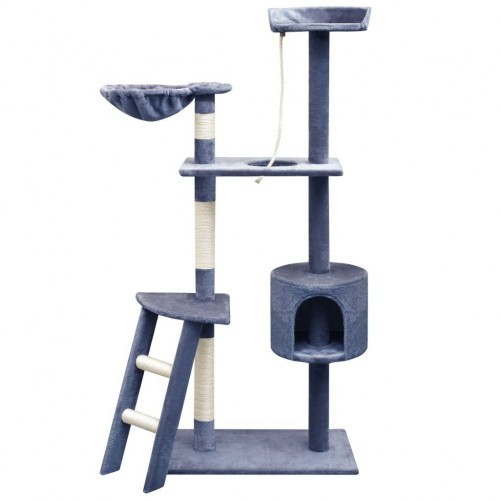 Poste arranhador azul para gatos