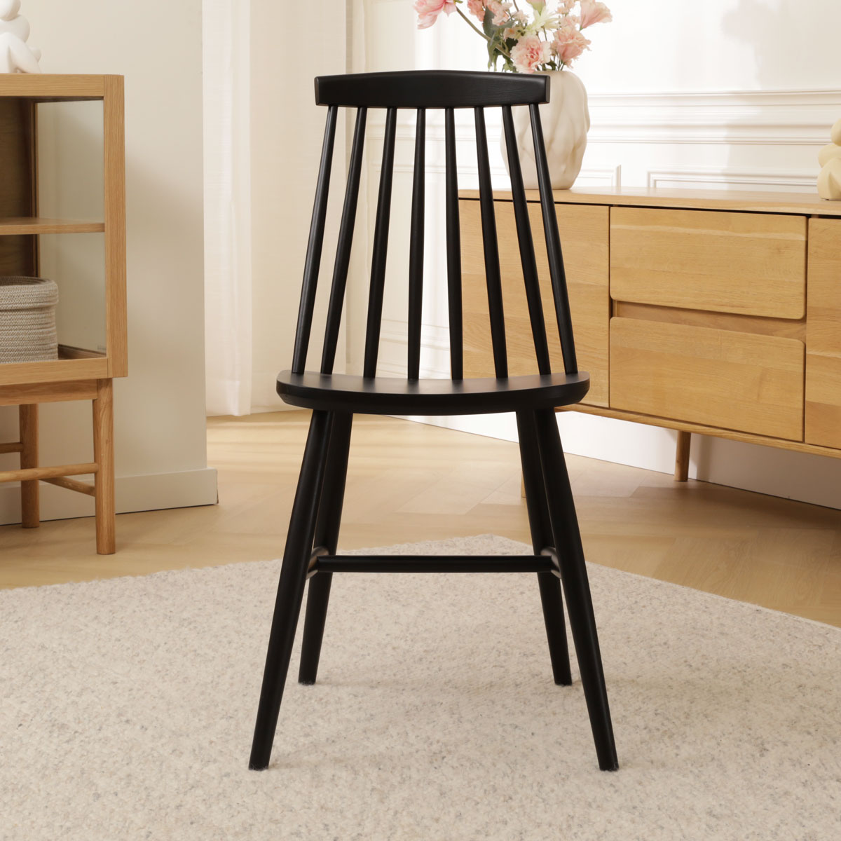 Houten spijlenstoel Filou - zwart