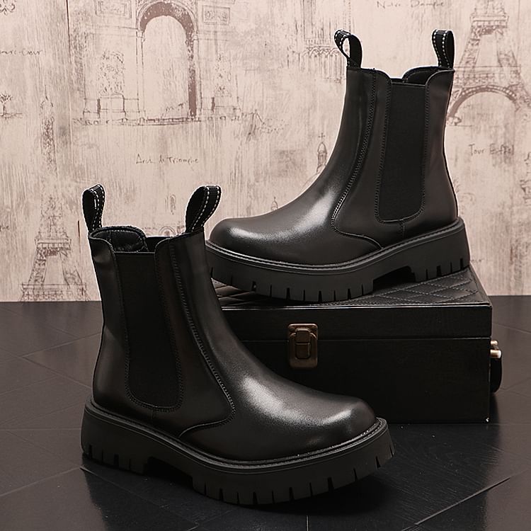Mr Ozera - Platform Chelsea Boots van imitatieleer