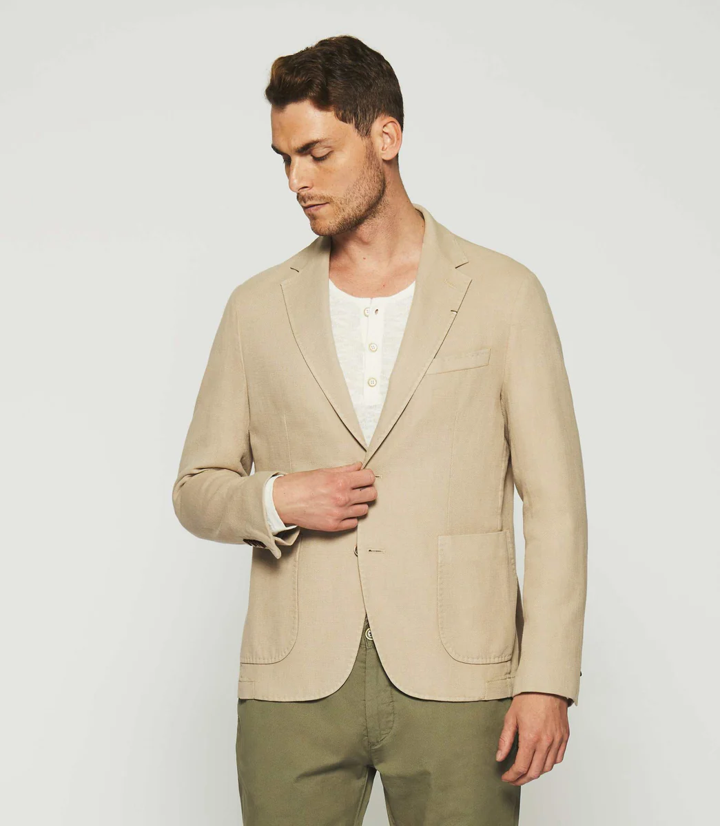 Veste en coton armuré beige ANDREAS