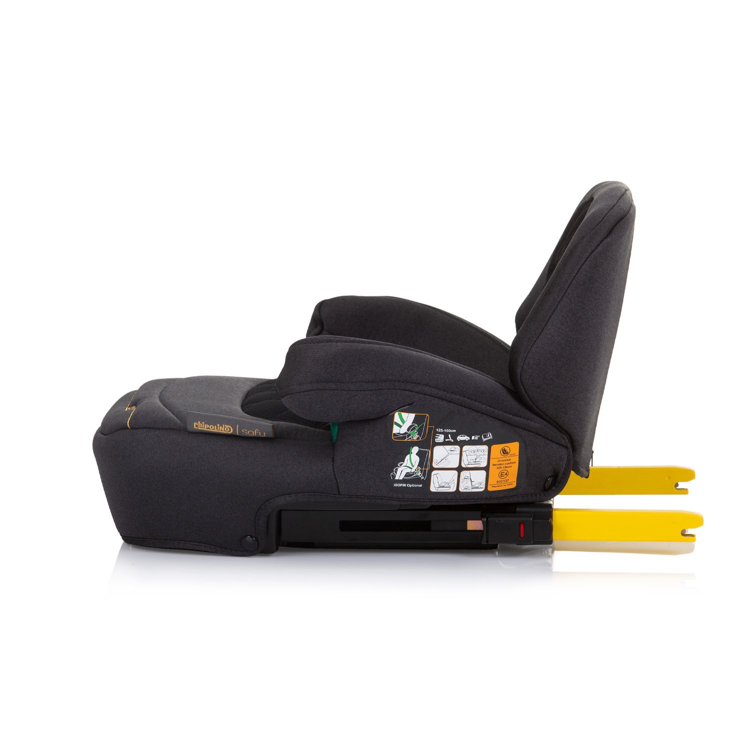 Chipolino Kindersitz i-Size Sitzerhöhung Safy (125-150cm), Gruppe 3 (22-36 kg) schwarz