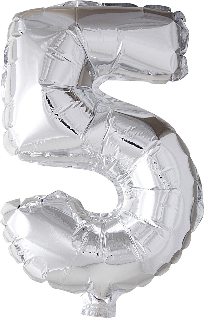 Tal Ballon - Folie - 5 - Sølv - H 41 CM
