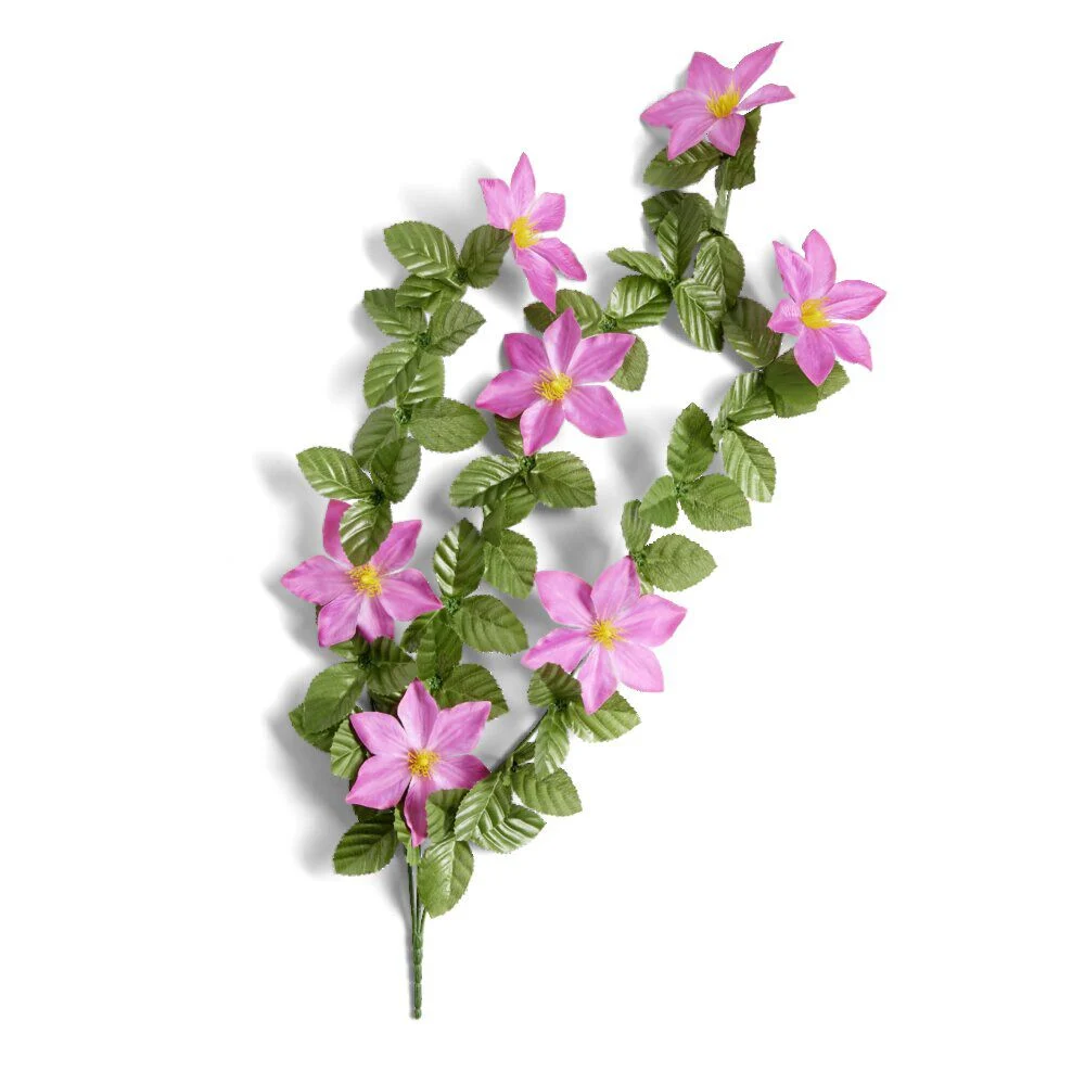 Chute orchidée rose L74cm feuillage artificiel vert