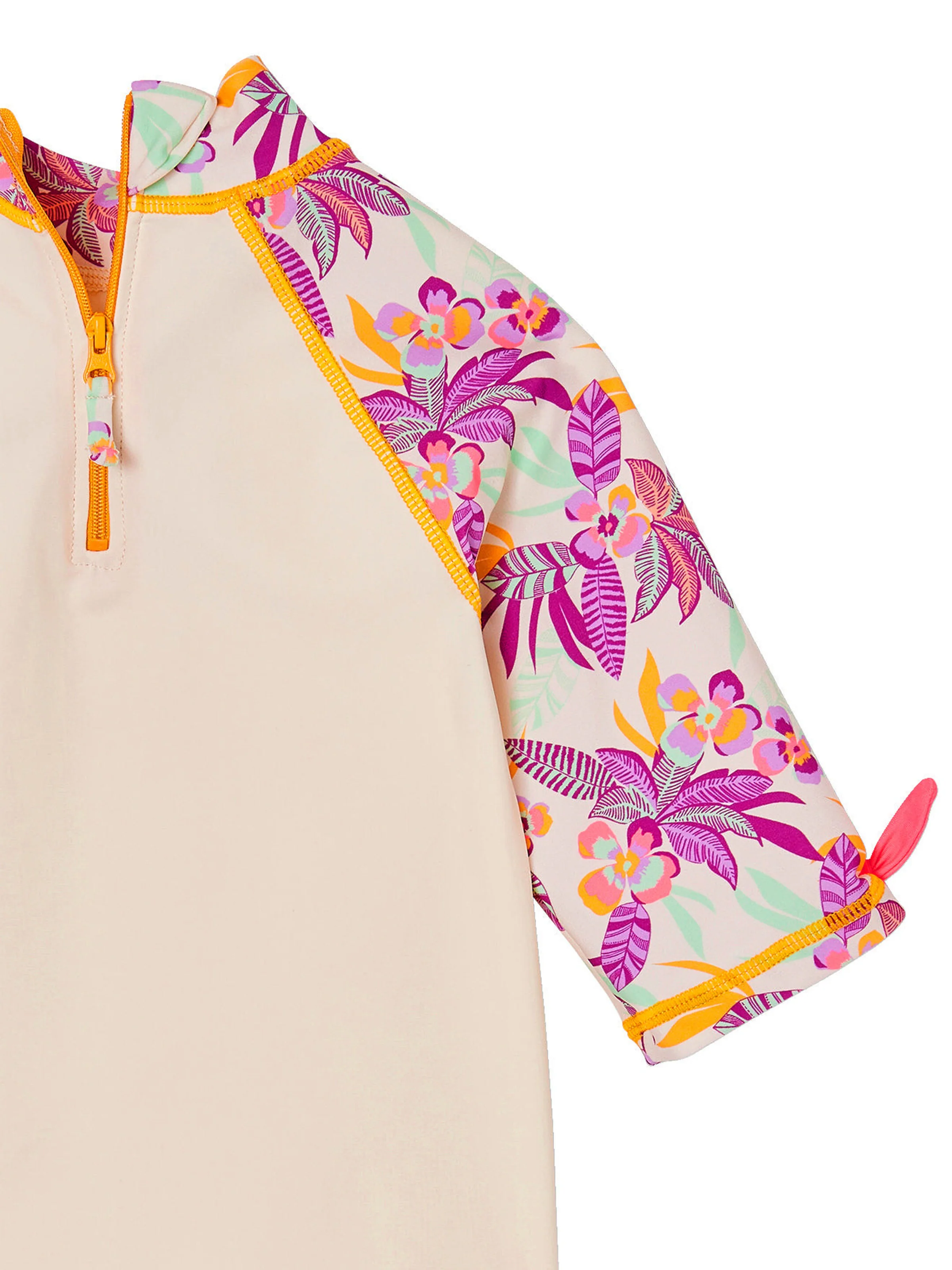 Vertbaudet Mädchen UV-Set: Shirt & Badehose wollweiß