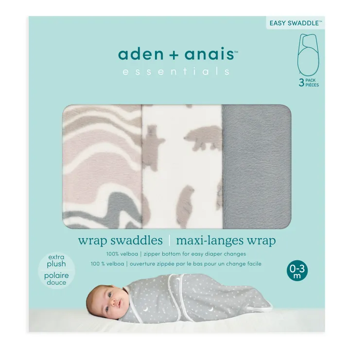 aden + anais Langes d'emmaillotage - Set de 3 | Vert